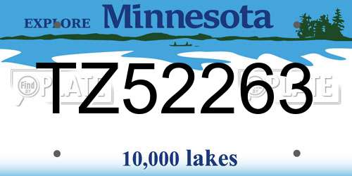 TZ52263 Minnesota License Plate