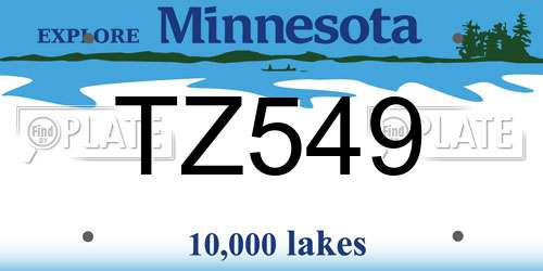 TZ549 Minnesota License Plate
