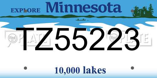 TZ55223 Minnesota License Plate