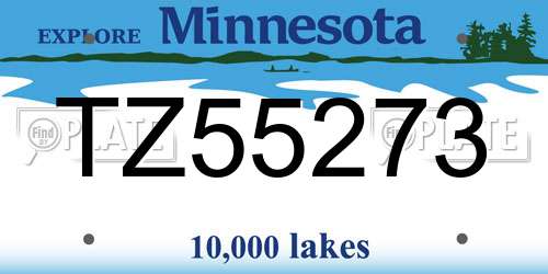 TZ55273 Minnesota License Plate
