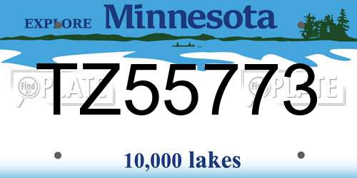 TZ55773 Minnesota License Plate