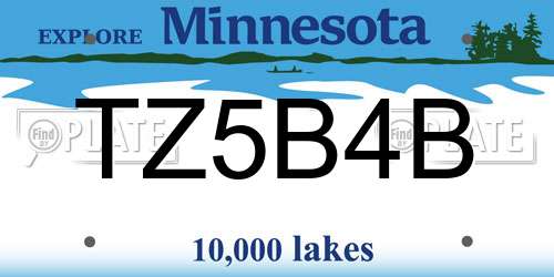 TZ5B4B Minnesota License Plate