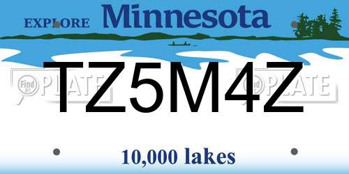 TZ5M4Z Minnesota License Plate
