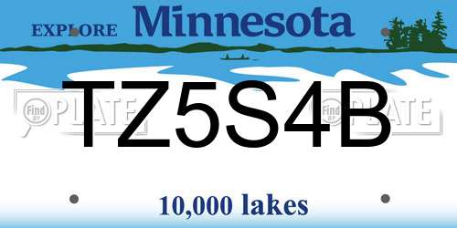 TZ5S4B Minnesota License Plate