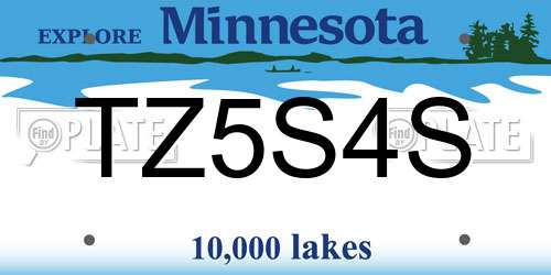 TZ5S4S Minnesota License Plate
