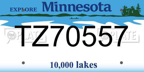 TZ70557 Minnesota License Plate