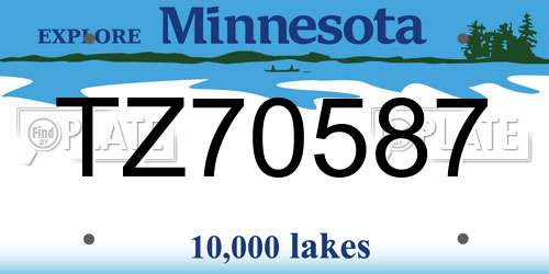 TZ70587 Minnesota License Plate