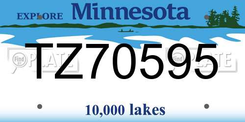 TZ70595 Minnesota License Plate