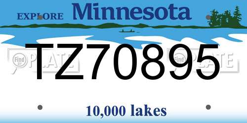 TZ70895 Minnesota License Plate