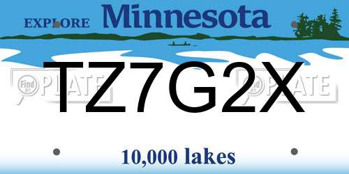 TZ7G2X Minnesota License Plate