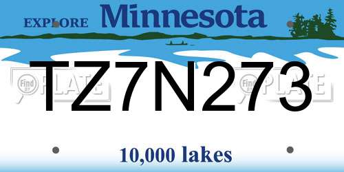 TZ7N273 Minnesota License Plate