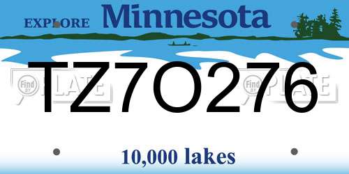 TZ7O276 Minnesota License Plate