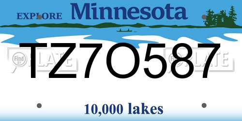 TZ7O587 Minnesota License Plate