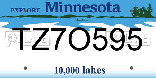 TZ7O595 Minnesota License Plate