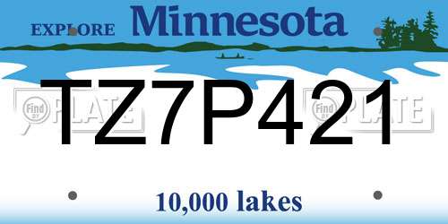 TZ7P421 Minnesota License Plate