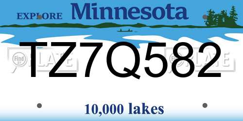 TZ7Q582 Minnesota License Plate