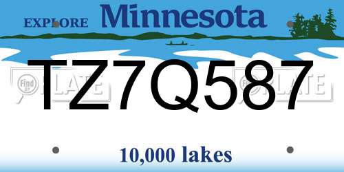 TZ7Q587 Minnesota License Plate