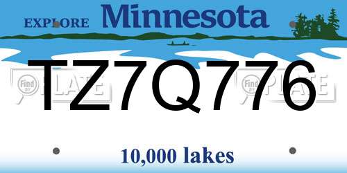 TZ7Q776 Minnesota License Plate