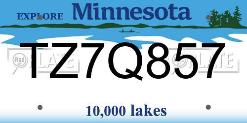 TZ7Q857 Minnesota License Plate