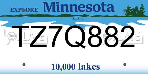 TZ7Q882 Minnesota License Plate