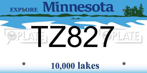 TZ827 Minnesota License Plate