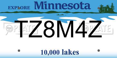 TZ8M4Z Minnesota License Plate