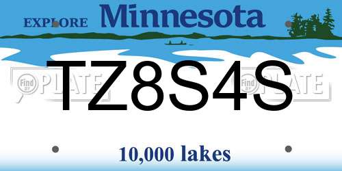 TZ8S4S Minnesota License Plate