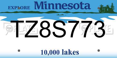 TZ8S773 Minnesota License Plate