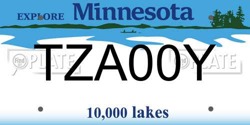 TZA00Y Minnesota License Plate