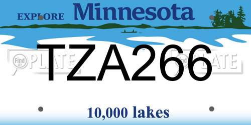TZA266 Minnesota License Plate