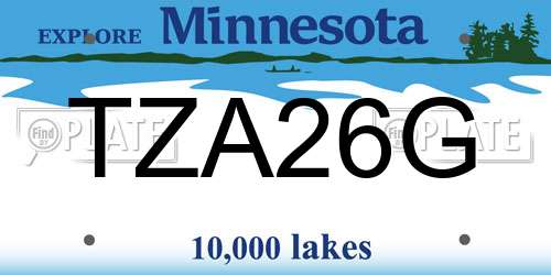 TZA26G Minnesota License Plate