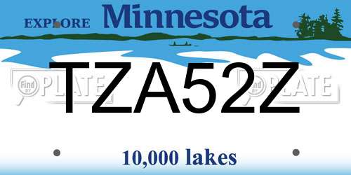 TZA52Z Minnesota License Plate