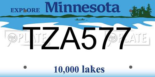 TZA577 Minnesota License Plate
