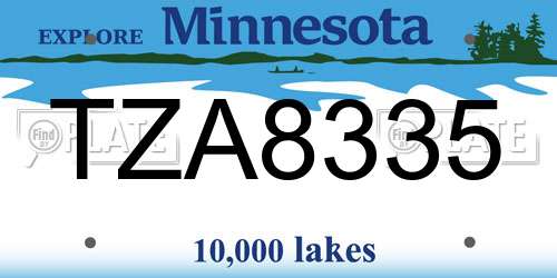 TZA8335 Minnesota License Plate