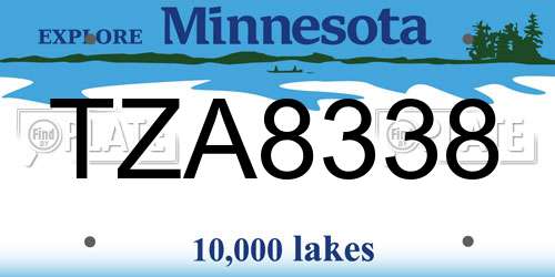 TZA8338 Minnesota License Plate