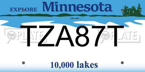 TZA87T Minnesota License Plate