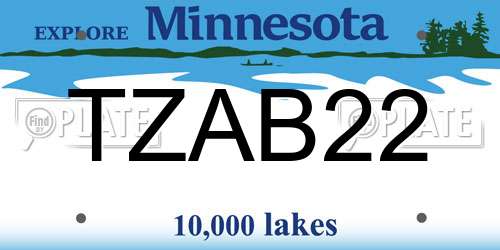 TZAB22 Minnesota License Plate