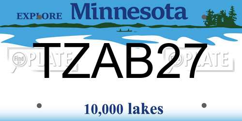 TZAB27 Minnesota License Plate