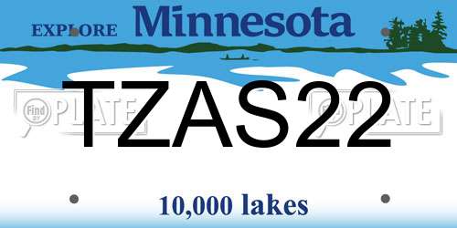 TZAS22 Minnesota License Plate
