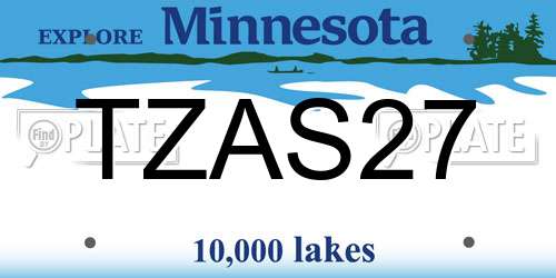 TZAS27 Minnesota License Plate