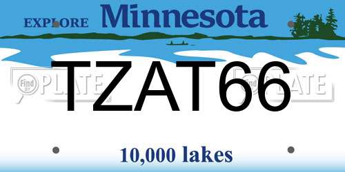 TZAT66 Minnesota License Plate
