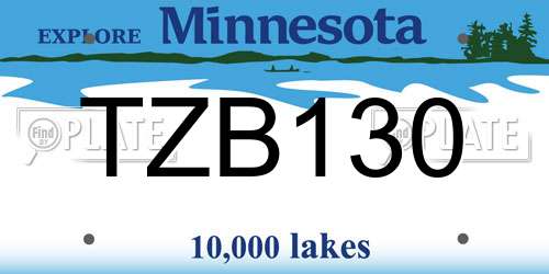 TZB130 Minnesota License Plate