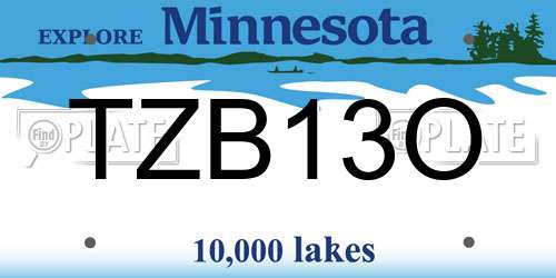 TZB13O Minnesota License Plate