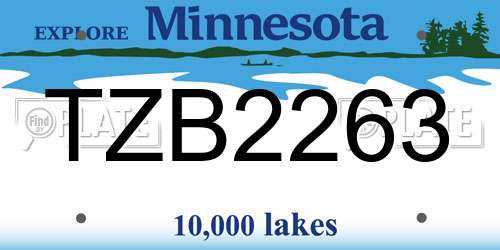 TZB2263 Minnesota License Plate