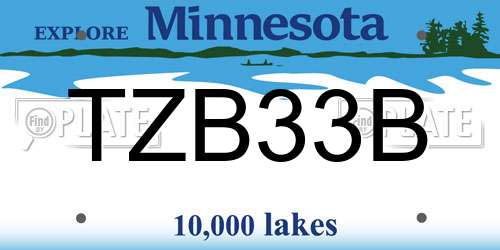 TZB33B Minnesota License Plate