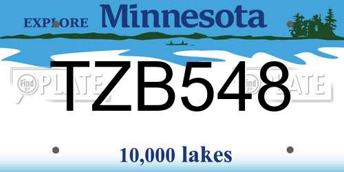 TZB548 Minnesota License Plate
