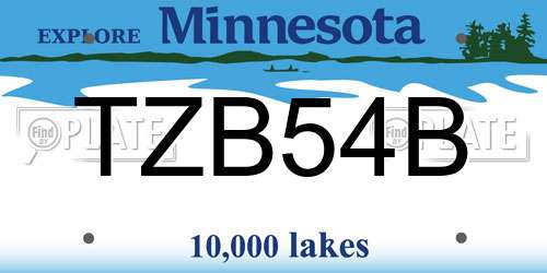 TZB54B Minnesota License Plate