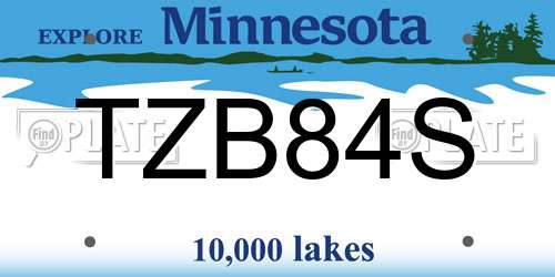 TZB84S Minnesota License Plate