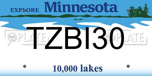 TZBI30 Minnesota License Plate