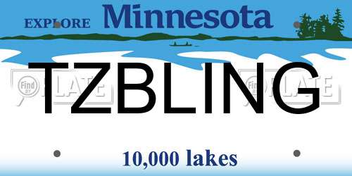 TZBLING Minnesota License Plate